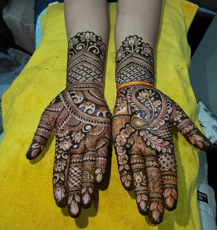 Paisley and jaal engagement mehandi, Hazaribagh
