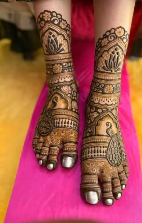 Peacock feet mehandi design, Hazaribagh